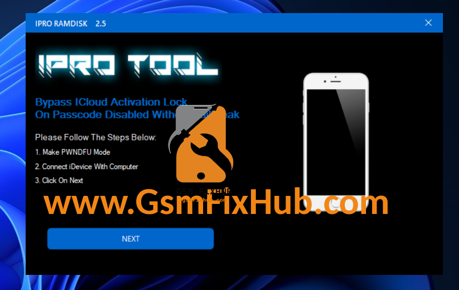 IPRO Ramdisk Tool for Bypass IOS15 Free Download www.gsmfixhub