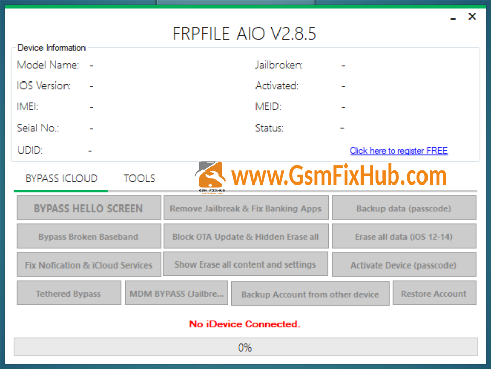 iFrpfile All In One iCloud v2.7 Download Free Here www.gsmfixhub