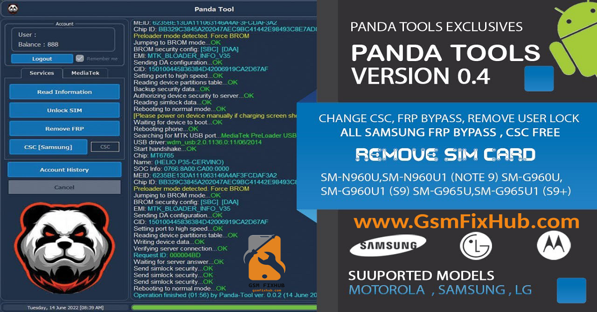 Panda Tools V0.4 Free Download Bypass Remove User lock -Gsmfixhub