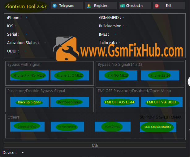 ZionGSMTool v2.3.7 www.gsmfixhub.com